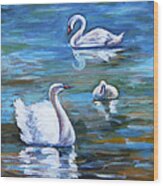 Swans Wood Print