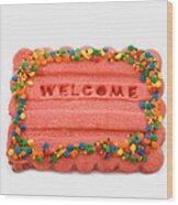 Sweet Welcome Mat Wood Print