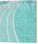 Swimming Pool And Clear Water Rippled Wood Print