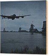 Dambusters Lancaster T For Tommy En Route To The Sorpe Wood Print