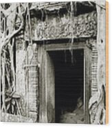 Ta Prohm Doorway Wood Print