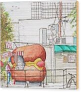 Tail O' The Pop Hot Dog In West Los Angeles, California Wood Print