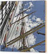 Tall Ship Mast And Crows Nest 3 Wood Print