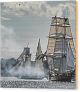 Tall Ships Wood Print