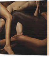 Tangled Human Bodies Of Different Skin Wood Print