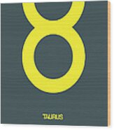 Taurus Zodiac Sign Yellow Wood Print