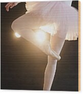 Teenage 16-17 Ballerina On Stage Wood Print