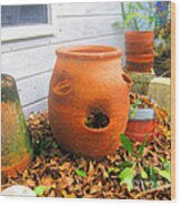 Terra Cotta Pots Wood Print