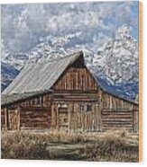 Teton Barn 3 Wood Print