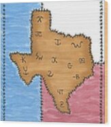 Texas Tried And True Red White And Blue Wood Print