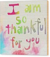 Thankful Wood Print