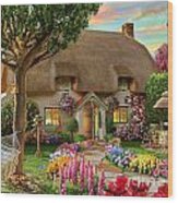 Thatched Cottage Wood Print