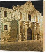 The Alamo  San Antonio Texas, In Golden Wood Print