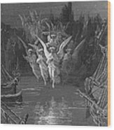 The Angelic Spirits Leave The Dead Bodies And Appear In Their Own Forms Of Light Wood Print