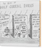 The Backs Of Adult Cereal Boxes Wood Print