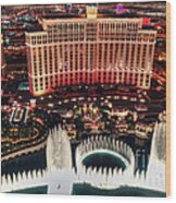 The Bellagio Fountains Wood Print