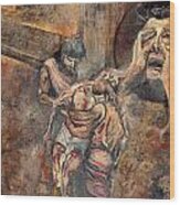 The Body Of Jesus Is Taken Down From The Cross Wood Print