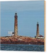 The Cape Ann Lighthouse On Thacher Island Wood Print
