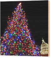 The Capitol Christmas Tree Wood Print