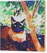 The Cat Wood Print