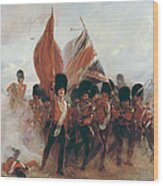 The Colors Advance Of The Scots Guards At The Alma Wood Print