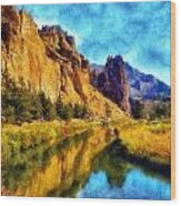 The Crooked River Wood Print