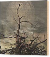 The Crow Tree Wood Print