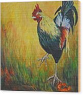 The Dancing Cock Wood Print