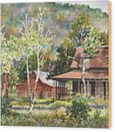 The Delonde Homestead At Caribou Ranch Wood Print