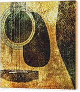 The Edgy Abstract Guitar Square Wood Print