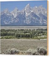 The Grand Tetons, Wyoming Side, Flip Wood Print