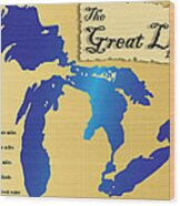 The Great Lakes Wood Print