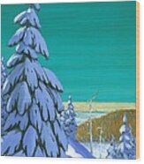 Blue Mountain High Wood Print