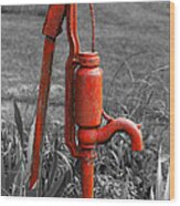 The Hand Pump Wood Print