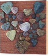 The Heart Of Rock And A Reminder To Utter The Words Thank You. Wood Print