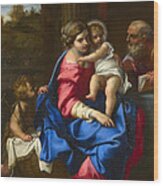 The Holy Family With The Infant Saint John The Baptist Wood Print