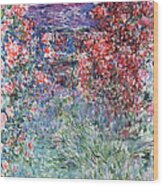 The House At Giverny Under The Roses Wood Print