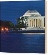 The Jefferson Memorial At The Blue Hour Of Twilight Wood Print