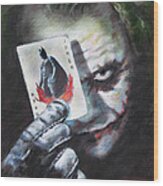 The Joker Heath Ledger Wood Print