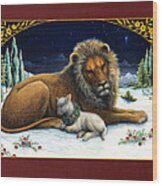 The Lion And The Lamb Wood Print
