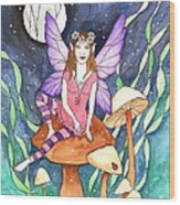 The Moon Fairy Wood Print