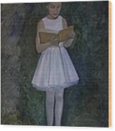 The Reading Ballerina Wood Print