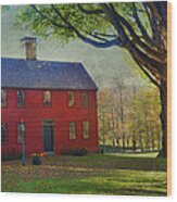 The Red House Wood Print