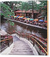 The Riverwalk,san Antonio, Texas Wood Print