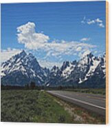 The Road To The Tetons Wood Print