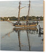 The Schooner Sultana At Chestertown Maryland Wood Print