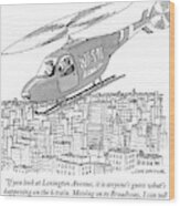 The Subway Traffic Copter Report Features Wood Print