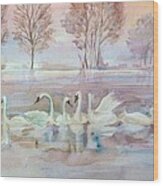 The Swan Lake Wood Print
