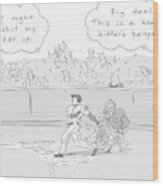 The Thoughts Of A Baseball Player And His Mother Wood Print