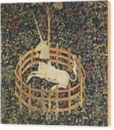 The Unicorn In Captivity Wood Print